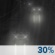 Overnight: A 30 percent chance of rain, mainly after 3am. Mostly cloudy, with a low around 37. West northwest wind 6 to 8 mph. Overnight: A 30 percent chance of rain, mainly after 3am. Mostly cloudy, with a low around 37. West northwest wind 6 to 8 mph.